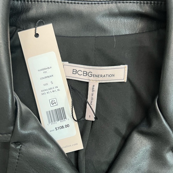 BCBG Faux Leather Little Black Dress - Picture 3 of 4